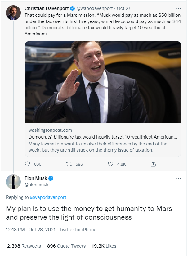 Sợ phải trả đến 50 tỷ USD tiền thuế, Elon Musk nói Thà dùng số tiền đó để đưa người lên Sao Hỏa - Ảnh 1.
