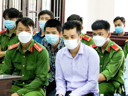 Bị cáo Võ Thanh Long và các đồng phạm trong phiên xét xử ngày 14/3