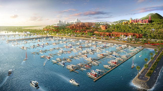 Hình phối cảnh dự án NovaWorld Mui Ne – Marina City, quy mô 680ha.
